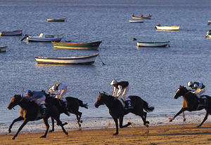 Carreras de caballos en la playa. Sanlúcar de Barrameda. (Cádiz). 12-ago-2015. 
